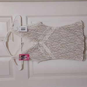 White/cream colored lace tank top